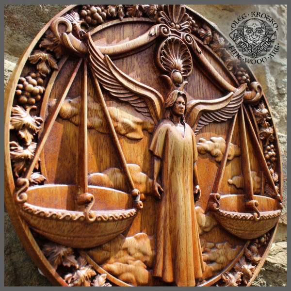 LIBRA horoscope wood carving cheap