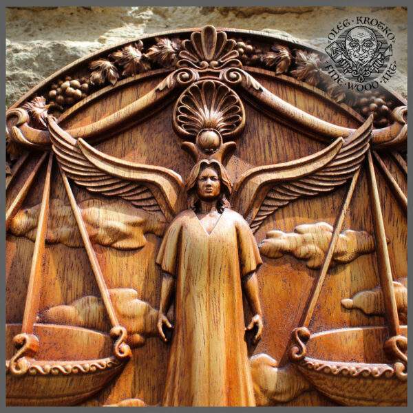 LIBRA ZODIAC SIGN wood carving cheap