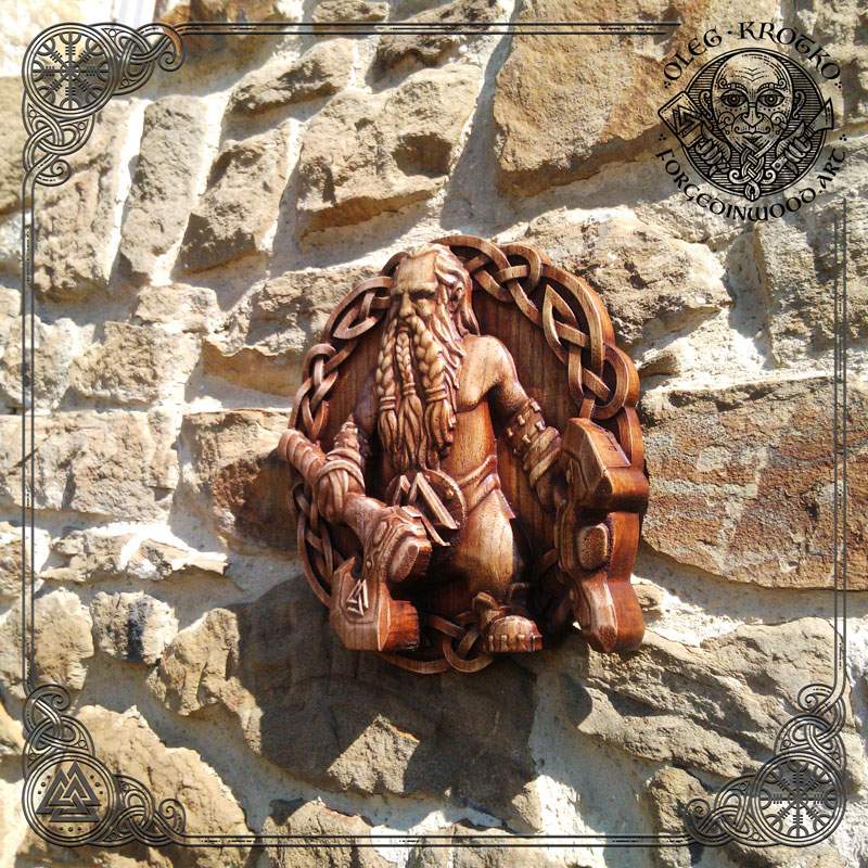 Wood Carved Picture Viking Forged In - Viking Wall Art Plaque