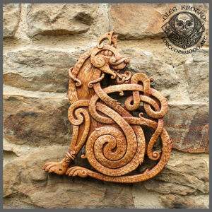 Celtic Cat Wall Design wood carving