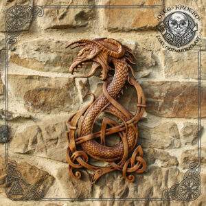 Dragon Fenrir wood carving