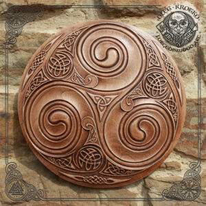 Triskelion Wall Art wood carving