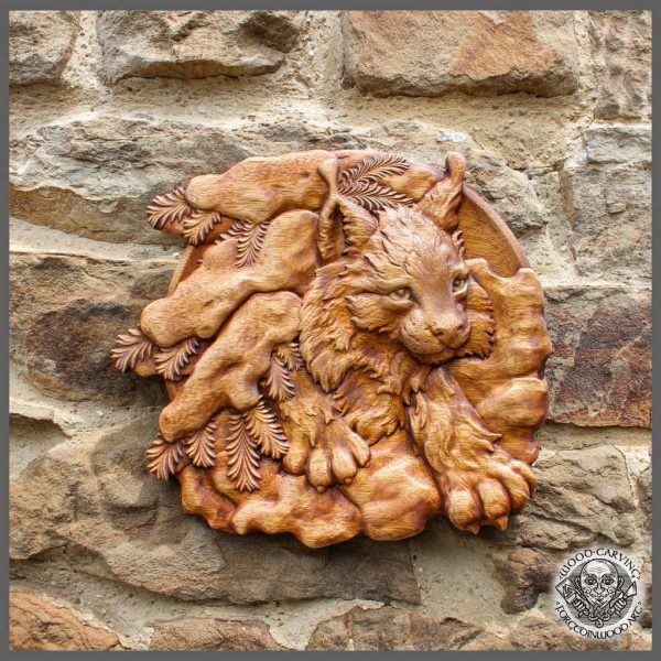 animal lynx carving for sale