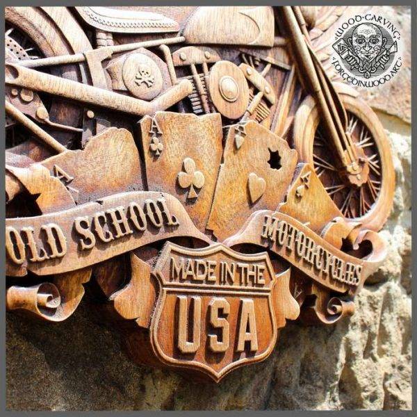 Bober Chopper American Old School wood carving
