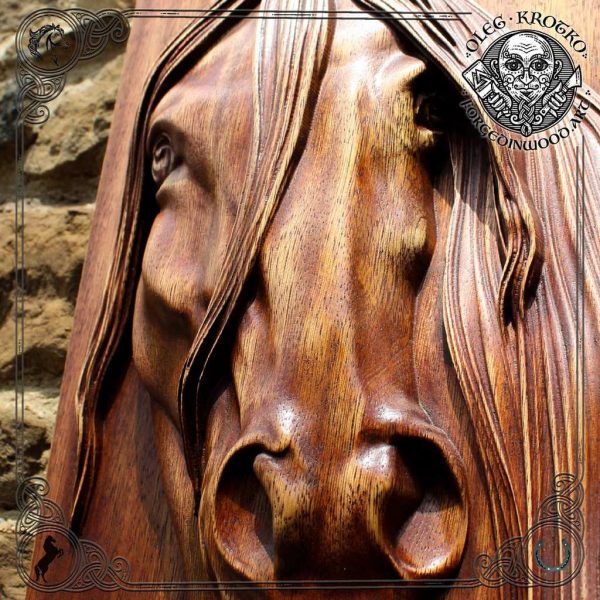 horse wood carving