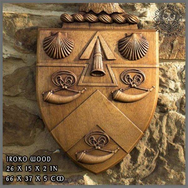 Customized WOOD CARVED COAT OF ARMS