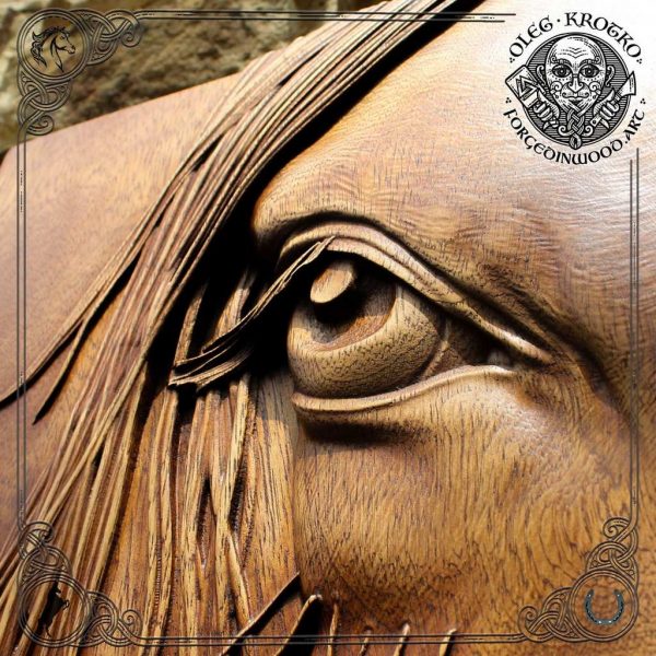 carved wooden horse