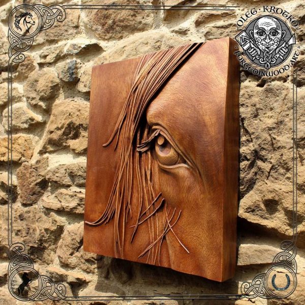 Luxury carved wooden horse portrait