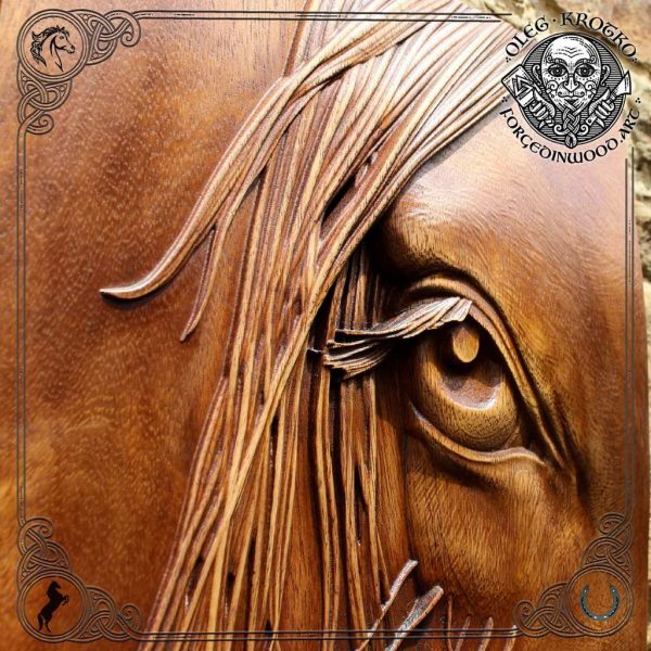 eye horse carvings