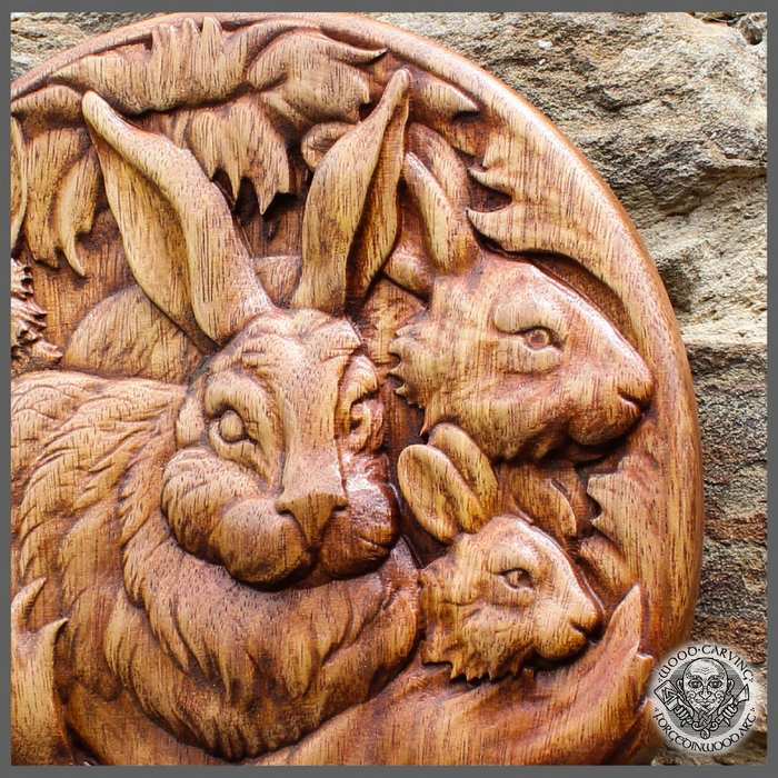Rabbit wood carving for sale in Wood