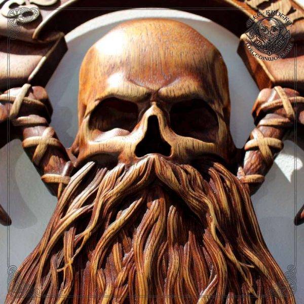 Vikings Vahalla wood carving