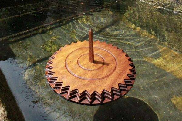 Viking Compass wood carved
