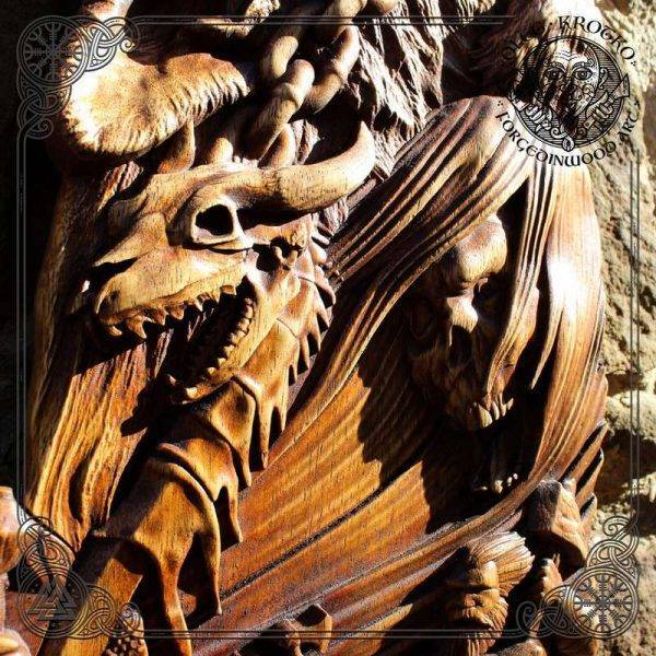 Viking Wood Carving Frame