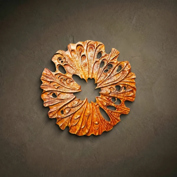 SALE! Abstract Iroko Woodcut: Circular Wall Decor, Mystical Texture