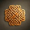 Masterpiece geometric wood relief of an eternal Celtic Knot, hand-carved from premium Iroko wood by master Oleg Krotko at his Forged in Wood studio. This artisan plaque features flawless interlacing lines, deep-relief carving, and a rich natural finish. A luxury symbolic wall sculpture, ideal for high-end minimalist or traditional interiors and collectors of sacred geometry art.