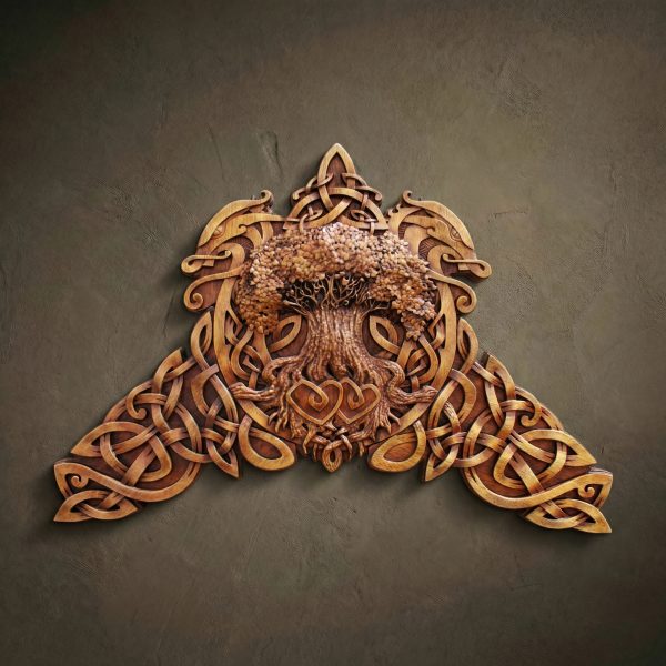 Wood Carved Norse Dragon Wall Hanging, Viking Art