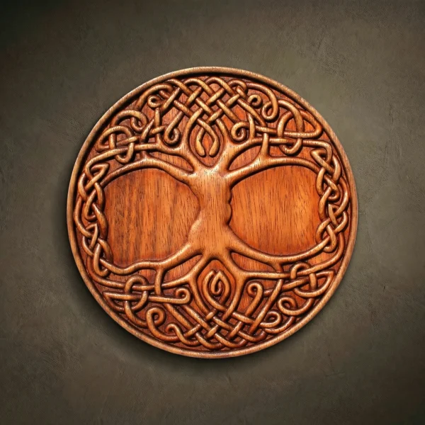 Wood Carving Yggdrasil, Viking Tree of Life, Norse Decor