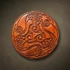 Masterpiece circular wood relief of a Ravens Triskel, featuring three stylized ravens (Hugin and Munin inspired) intertwined in a dynamic triple spiral. Hand-carved from premium Jatoba wood by master Oleg Krotko at his Forged in Wood studio. This artisan plaque showcases exquisite Celtic knotwork within the birds' bodies, spiral motifs, and a rich reddish-brown wood grain. A luxury symbolic wall sculpture, perfect for high-end mystical decor, private libraries, or as a centerpiece for Norse mythology enthusiasts.