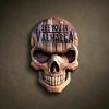 Masterpiece 3D wood carving of a realistic human skull with the inscription "See You in Valhalla" engraved on the forehead. Hand-carved from premium Walnut wood by master Oleg Krotko at his Forged in Wood studio. This artisan sculpture features deep anatomical details, weathered wood textures, and a dark, noble finish. A luxury statement piece of Viking-inspired memento mori art, perfect for tactical offices, private collections, or high-end masculine decor.