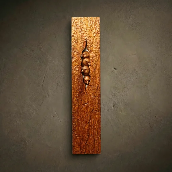 Sparrows Wood Carving, Iroko Birds Wall Hanging