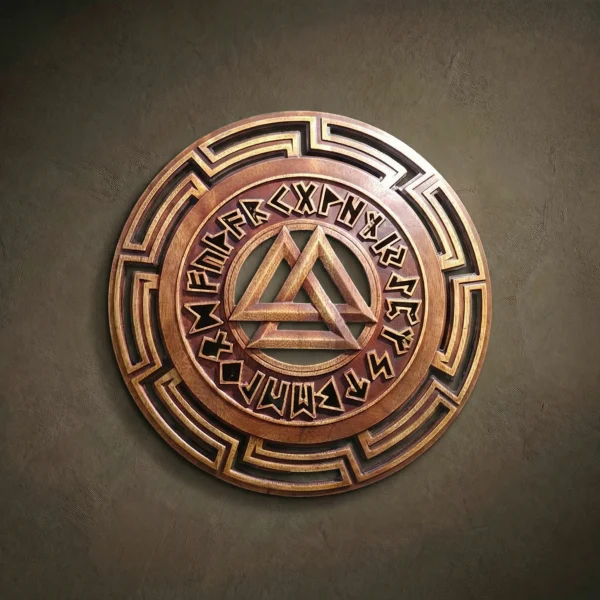 Walknut Lamp Cover Viking Symbol Plaques Home Decor Norse Thor Odin Pagan Gods Carving Heathen Asatru Celtic Rune Wood Wall Hanging