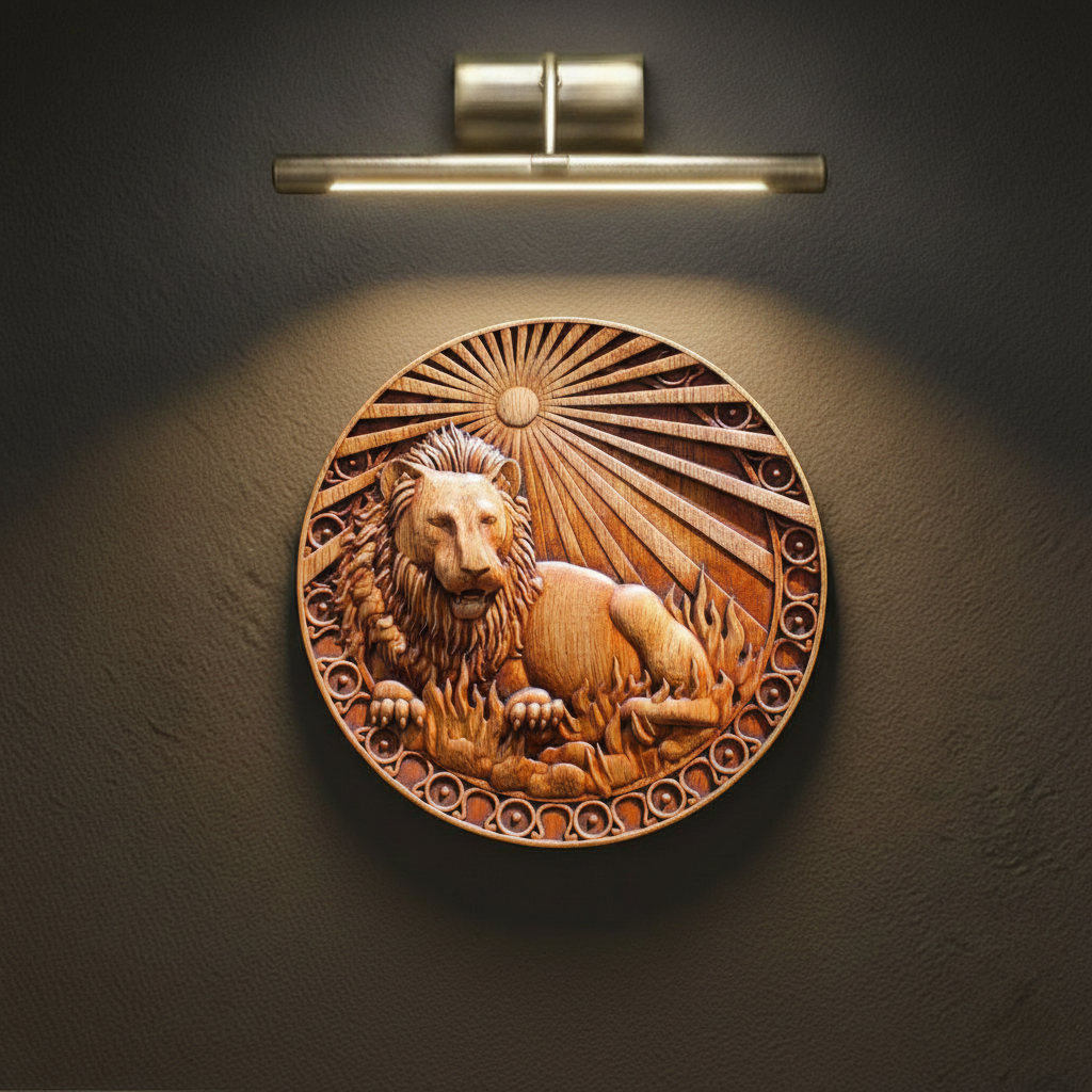 Carvings inspired by the twelve signs of the zodiac