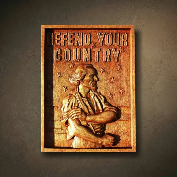 Handcrafted Wooden Wall Art – Patriotic Home Decor by Oleg Krotko